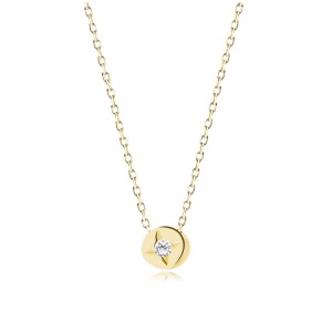 Lantisor argint placat cu aur galben cu piatra DiAmanti R0082G_W-DIA (Argint 925‰ 1,4 g.)